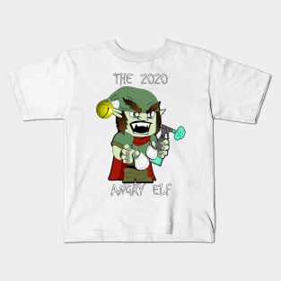 Christmas 2020 The Angry Elf Funny Graphic Elf with Masks & Disinfectant Social Distance Christmas Kids T-Shirt